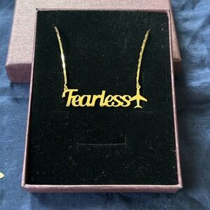 Brand New 14K Gold Plated Sterling Silver Fearless Wanderlust Travel Necklace